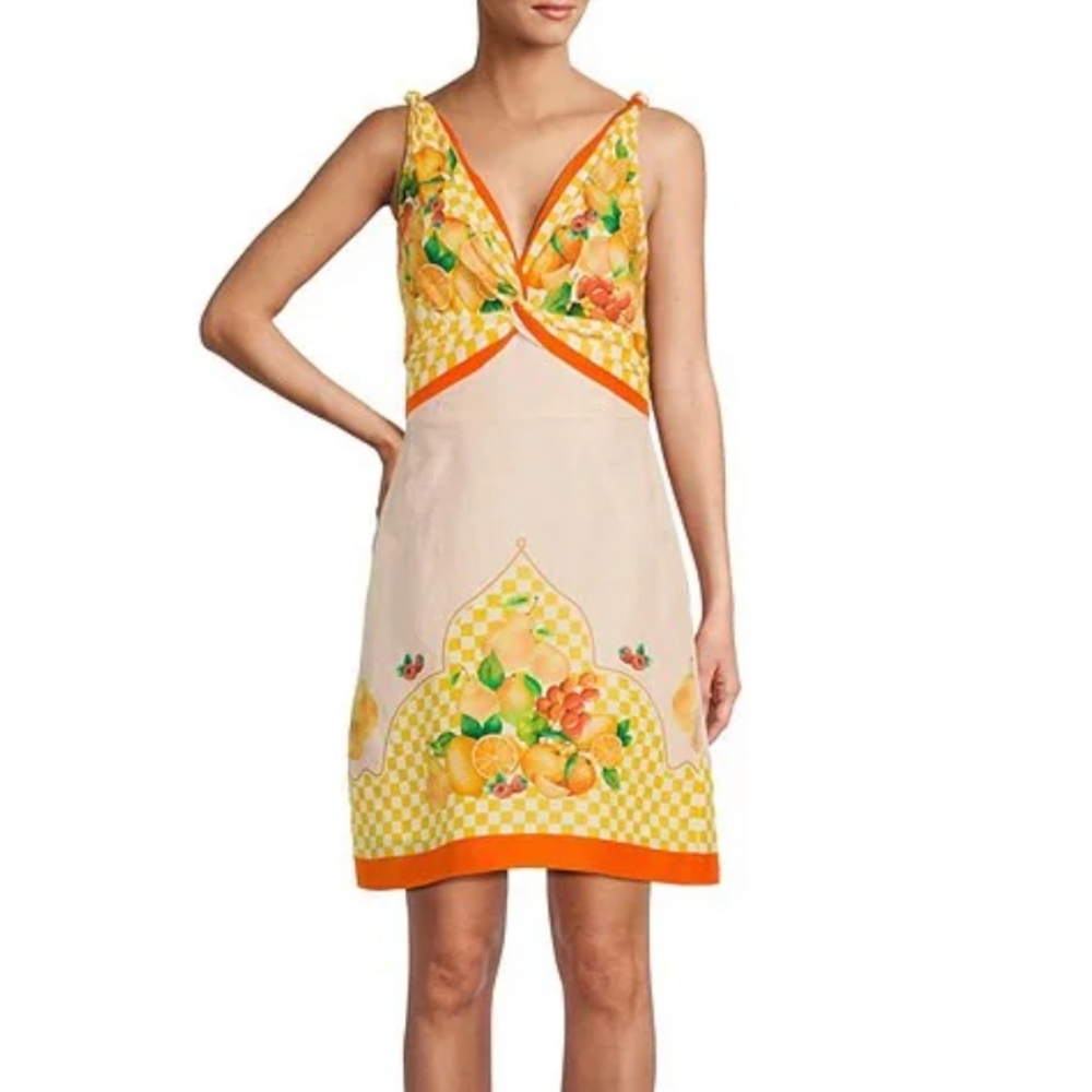 Orange and Cream Women's Skirt